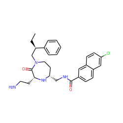 CC[C@H](CN1CC[C@H](CNC(=O)c2ccc3cc(Cl)ccc3c2)N[C@H](CCN)C1=O)c1ccccc1 ZINC000206918611