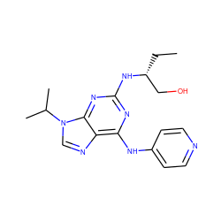 CC[C@H](CO)Nc1nc(Nc2ccncc2)c2ncn(C(C)C)c2n1 ZINC000095594091