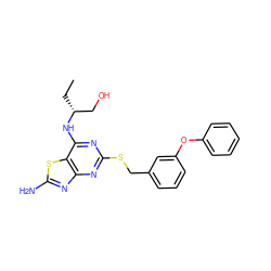 CC[C@H](CO)Nc1nc(SCc2cccc(Oc3ccccc3)c2)nc2nc(N)sc12 ZINC000028570408