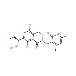 CC[C@H](CO)c1cc(Cl)c2c(c1Cl)C(=O)N(Cc1c(C)cc(C)[nH]c1=O)CC2 ZINC001772646876