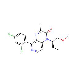 CC[C@H](COC)n1c(=O)c(C)nc2c(-c3ccc(Cl)cc3Cl)nccc21 ZINC000084671863