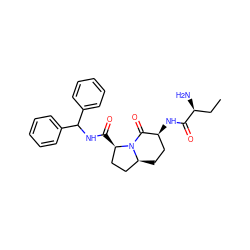 CC[C@H](N)C(=O)N[C@H]1CC[C@H]2CC[C@@H](C(=O)NC(c3ccccc3)c3ccccc3)N2C1=O ZINC000013581536