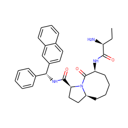 CC[C@H](N)C(=O)N[C@H]1CCCC[C@H]2CC[C@@H](C(=O)N[C@H](c3ccccc3)c3ccc4ccccc4c3)N2C1=O ZINC000042887538