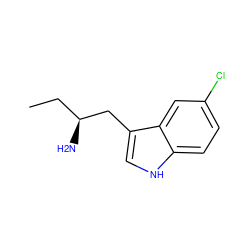 CC[C@H](N)Cc1c[nH]c2ccc(Cl)cc12 ZINC000044400567