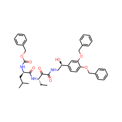 CC[C@H](NC(=O)[C@@H](CC(C)C)NC(=O)OCc1ccccc1)C(=O)C(=O)NC[C@@H](O)c1ccc(OCc2ccccc2)c(OCc2ccccc2)c1 ZINC000027331545