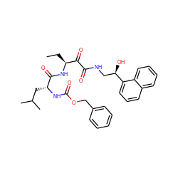 CC[C@H](NC(=O)[C@@H](CC(C)C)NC(=O)OCc1ccccc1)C(=O)C(=O)NC[C@@H](O)c1cccc2ccccc12 ZINC000027407685