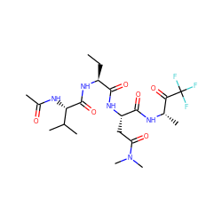 CC[C@H](NC(=O)[C@@H](NC(C)=O)C(C)C)C(=O)N[C@@H](CC(=O)N(C)C)C(=O)N[C@@H](C)C(=O)C(F)(F)F ZINC000013775846