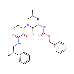 CC[C@H](NC(=O)[C@H](CC(C)C)NC(=O)OCc1ccccc1)C(=O)C(=O)NC[C@@H](C)c1ccccc1 ZINC000013833760