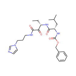 CC[C@H](NC(=O)[C@H](CC(C)C)NC(=O)OCc1ccccc1)C(=O)C(=O)NCCCn1ccnc1 ZINC000013759568