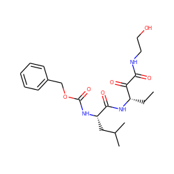 CC[C@H](NC(=O)[C@H](CC(C)C)NC(=O)OCc1ccccc1)C(=O)C(=O)NCCO ZINC000013759522