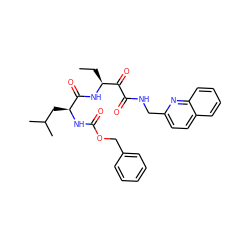 CC[C@H](NC(=O)[C@H](CC(C)C)NC(=O)OCc1ccccc1)C(=O)C(=O)NCc1ccc2ccccc2n1 ZINC000013759579