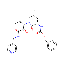 CC[C@H](NC(=O)[C@H](CC(C)C)NC(=O)OCc1ccccc1)C(=O)C(=O)NCc1ccncc1 ZINC000013759560