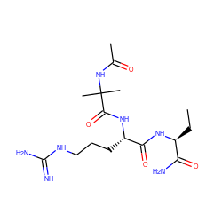 CC[C@H](NC(=O)[C@H](CCCNC(=N)N)NC(=O)C(C)(C)NC(C)=O)C(N)=O ZINC000149748154