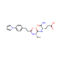 CC[C@H](NC(=O)CCc1ccc(-n2cccc2)cc1)C(=O)N[C@@H](CCC(=O)O)C(N)=O ZINC000169701560