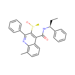 CC[C@H](NC(=O)c1c([S@+](C)[O-])c(-c2ccccc2)nc2c(C)cccc12)c1ccccc1 ZINC000066073928