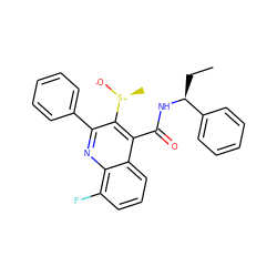 CC[C@H](NC(=O)c1c([S@+](C)[O-])c(-c2ccccc2)nc2c(F)cccc12)c1ccccc1 ZINC000066066673