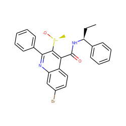 CC[C@H](NC(=O)c1c([S@+](C)[O-])c(-c2ccccc2)nc2cc(Br)ccc12)c1ccccc1 ZINC000066074554