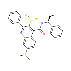 CC[C@H](NC(=O)c1c([S@+](C)[O-])c(-c2ccccc2)nc2cc(N(C)C)ccc12)c1ccccc1 ZINC000066074534