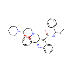 CC[C@H](NC(=O)c1c(CN2CCC(N3CCCCC3)CC2)c(-c2ccccc2)nc2ccccc12)c1ccccc1 ZINC000029412468