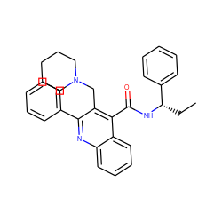 CC[C@H](NC(=O)c1c(CN2CCCCC2)c(-c2ccccc2)nc2ccccc12)c1ccccc1 ZINC000013862764