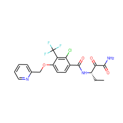 CC[C@H](NC(=O)c1ccc(OCc2ccccn2)c(C(F)(F)F)c1Cl)C(=O)C(N)=O ZINC000058638820