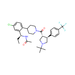 CC[C@H](NC(C)=O)c1cc(Cl)ccc1C1CCN(C(=O)[C@H]2CN(C(C)(C)C)C[C@@H]2c2ccc(C(F)(F)F)cc2)CC1 ZINC000029043005