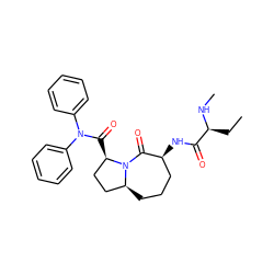 CC[C@H](NC)C(=O)N[C@H]1CCC[C@H]2CC[C@@H](C(=O)N(c3ccccc3)c3ccccc3)N2C1=O ZINC000040380762