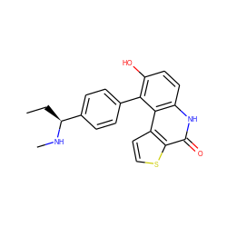 CC[C@H](NC)c1ccc(-c2c(O)ccc3[nH]c(=O)c4sccc4c23)cc1 ZINC000164945680