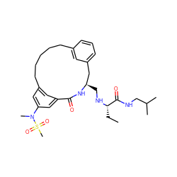 CC[C@H](NC[C@@H]1Cc2cccc(c2)CCCCCc2cc(cc(N(C)S(C)(=O)=O)c2)C(=O)N1)C(=O)NCC(C)C ZINC000014961968