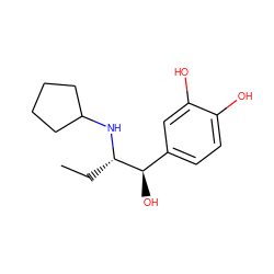 CC[C@H](NC1CCCC1)[C@H](O)c1ccc(O)c(O)c1 ZINC000002019482