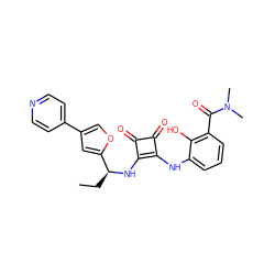 CC[C@H](Nc1c(Nc2cccc(C(=O)N(C)C)c2O)c(=O)c1=O)c1cc(-c2ccncc2)co1 ZINC000100073713