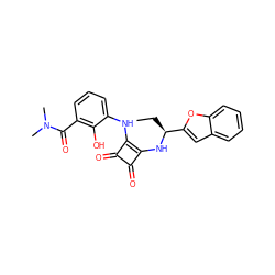 CC[C@H](Nc1c(Nc2cccc(C(=O)N(C)C)c2O)c(=O)c1=O)c1cc2ccccc2o1 ZINC000101124002