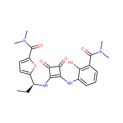 CC[C@H](Nc1c(Nc2cccc(C(=O)N(C)C)c2O)c(=O)c1=O)c1ccc(C(=O)N(C)C)o1 ZINC000101134087