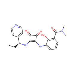 CC[C@H](Nc1c(Nc2cccc(C(=O)N(C)C)c2O)c(=O)c1=O)c1ccncc1 ZINC000100073722