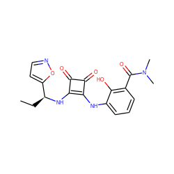 CC[C@H](Nc1c(Nc2cccc(C(=O)N(C)C)c2O)c(=O)c1=O)c1ccno1 ZINC000101131294