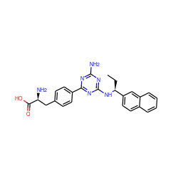 CC[C@H](Nc1nc(N)nc(-c2ccc(C[C@H](N)C(=O)O)cc2)n1)c1ccc2ccccc2c1 ZINC000045286926