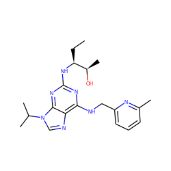 CC[C@H](Nc1nc(NCc2cccc(C)n2)c2ncn(C(C)C)c2n1)[C@@H](C)O ZINC000096177799