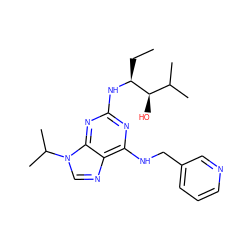 CC[C@H](Nc1nc(NCc2cccnc2)c2ncn(C(C)C)c2n1)[C@H](O)C(C)C ZINC000073160283