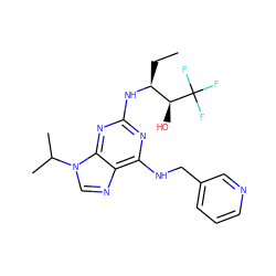 CC[C@H](Nc1nc(NCc2cccnc2)c2ncn(C(C)C)c2n1)[C@H](O)C(F)(F)F ZINC000096177804