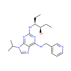 CC[C@H](Nc1nc(NCc2cccnc2)c2ncn(C(C)C)c2n1)[C@H](O)CC ZINC000003939651