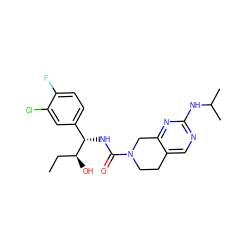 CC[C@H](O)[C@@H](NC(=O)N1CCc2cnc(NC(C)C)nc2C1)c1ccc(F)c(Cl)c1 ZINC000169326158