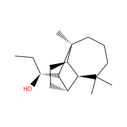 CC[C@H](O)[C@H]1[C@H]2CC[C@@H]3[C@H]2C(C)(C)CCC[C@]13C ZINC000028645665