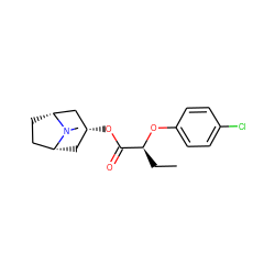 CC[C@H](Oc1ccc(Cl)cc1)C(=O)O[C@@H]1C[C@@H]2CC[C@H](C1)N2C ZINC000100043060