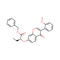 CC[C@H](Oc1ccc2c(=O)c(-c3ccccc3OC)coc2c1)C(=O)OCc1ccccc1 ZINC000001770198