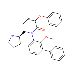 CC[C@H](Oc1ccccc1)C(=O)N(C[C@H]1CCCN1)c1cccc(-c2ccccc2)c1OC ZINC000040939368