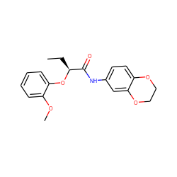 CC[C@H](Oc1ccccc1OC)C(=O)Nc1ccc2c(c1)OCCO2 ZINC000004988580