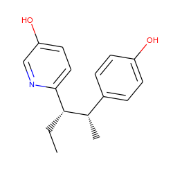 CC[C@H](c1ccc(O)cn1)[C@@H](C)c1ccc(O)cc1 ZINC000042921603