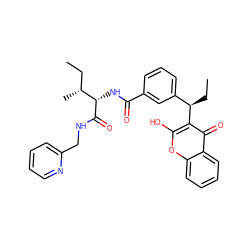 CC[C@H](c1cccc(C(=O)N[C@H](C(=O)NCc2ccccn2)[C@H](C)CC)c1)c1c(O)oc2ccccc2c1=O ZINC000013743248