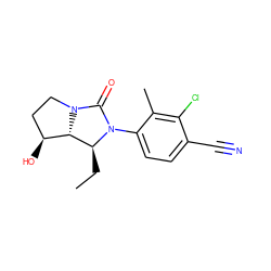 CC[C@H]1[C@@H]2[C@@H](O)CCN2C(=O)N1c1ccc(C#N)c(Cl)c1C ZINC000013982538