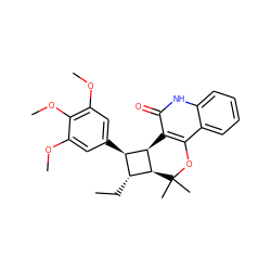 CC[C@H]1[C@H]2[C@H](c3c(c4ccccc4[nH]c3=O)OC2(C)C)[C@@H]1c1cc(OC)c(OC)c(OC)c1 ZINC000169334497